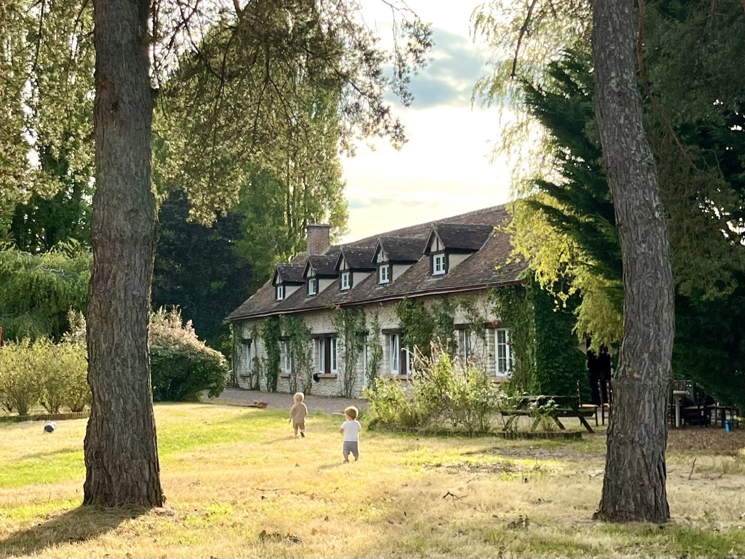 La longère du Petit Bossefaux, couverte de vigne vierge, dans son parc arboré à 1h30 de Paris